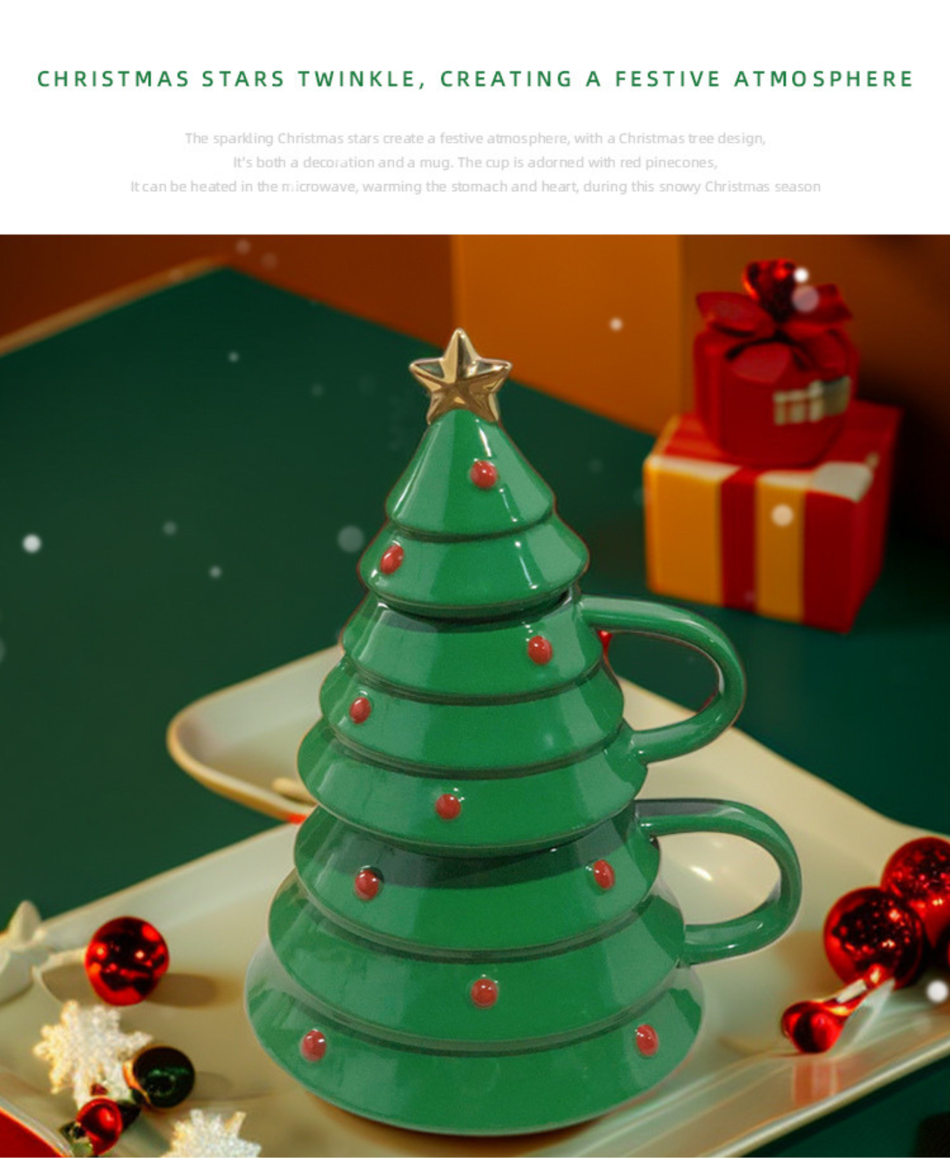 Holiday Tree Stacked Mug Set