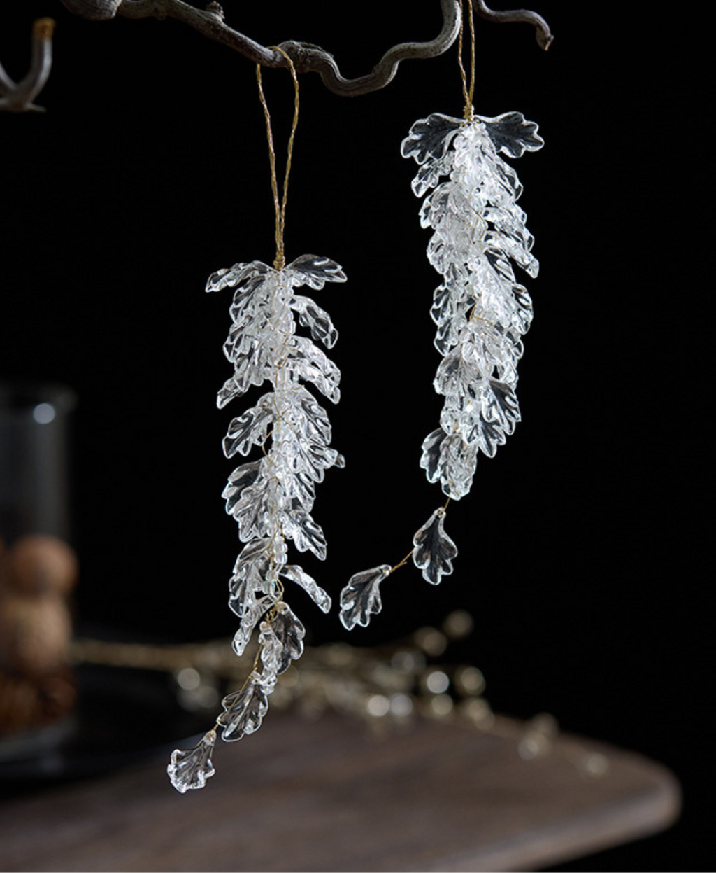Frosted Crystal Christmas Ornament