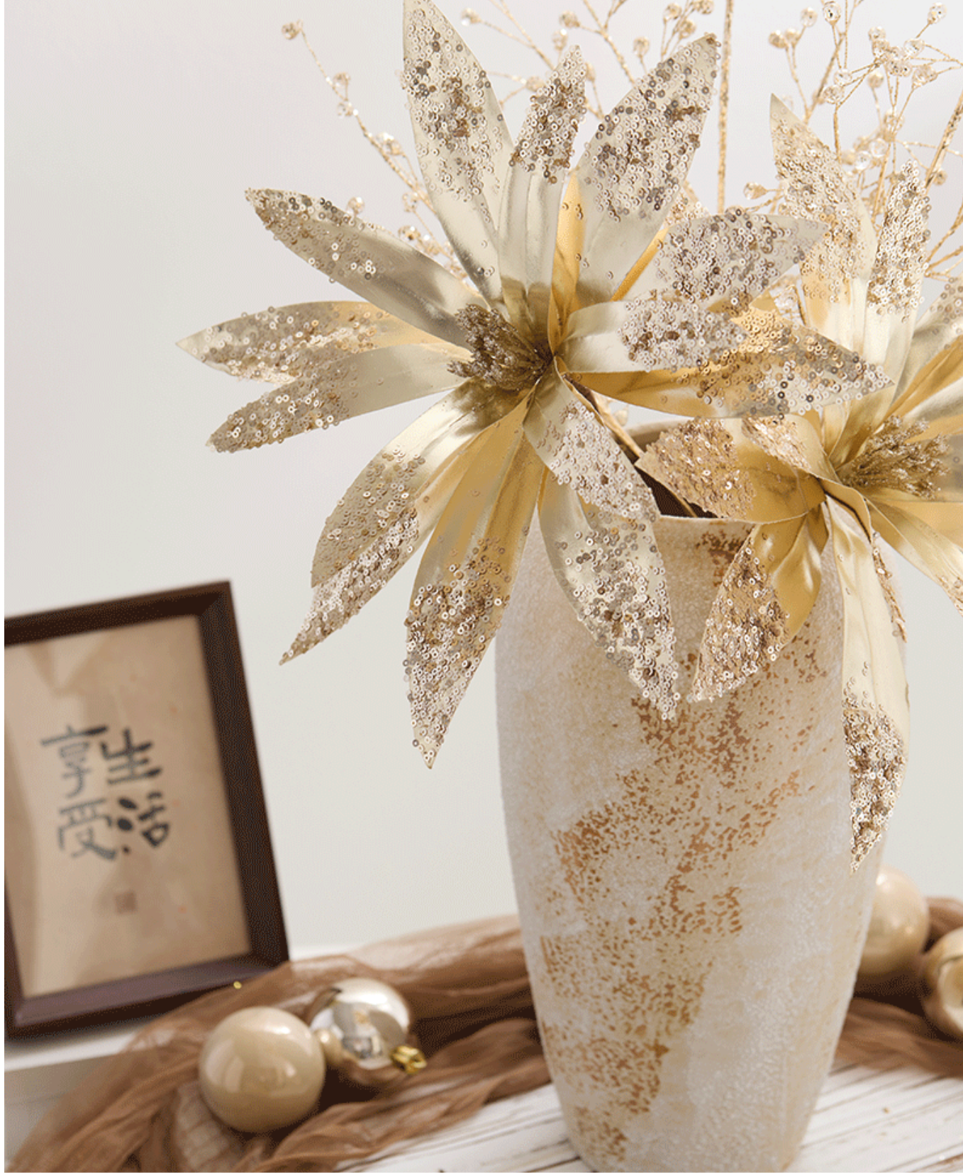 White Christmas Flower Ornament