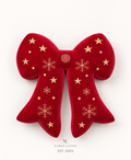 Snowflake Velvet Bow Cushion