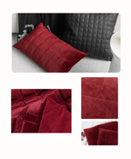 Carmine Grid Lumbar Cushion Cover