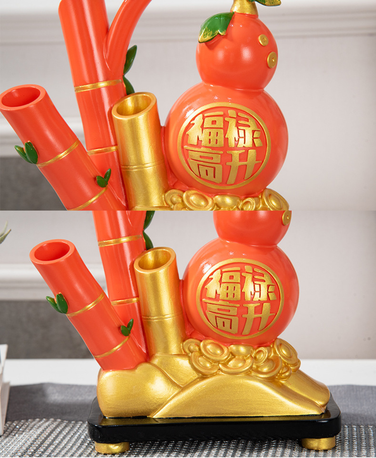 Jinbao Bamboo & Gourd Decorative Display