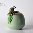 Jade Parrot Vase