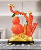 Jinbao Bamboo & Gourd Decorative Display