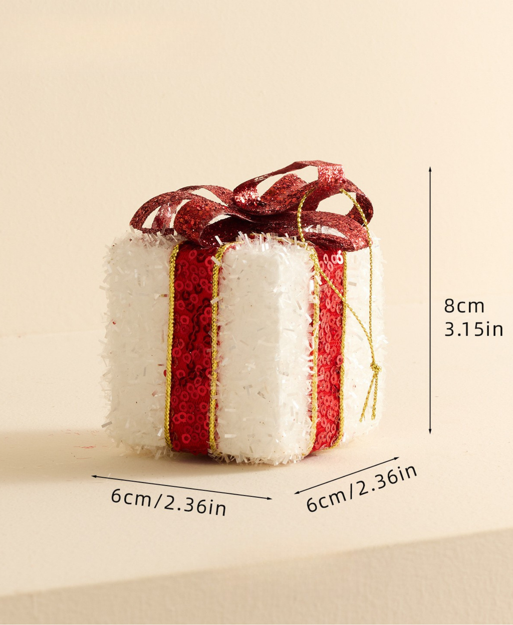 Sparkling White Gift Box Ornament