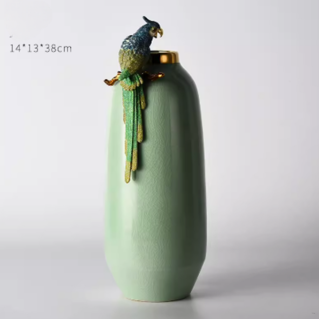 Jade Parrot Vase
