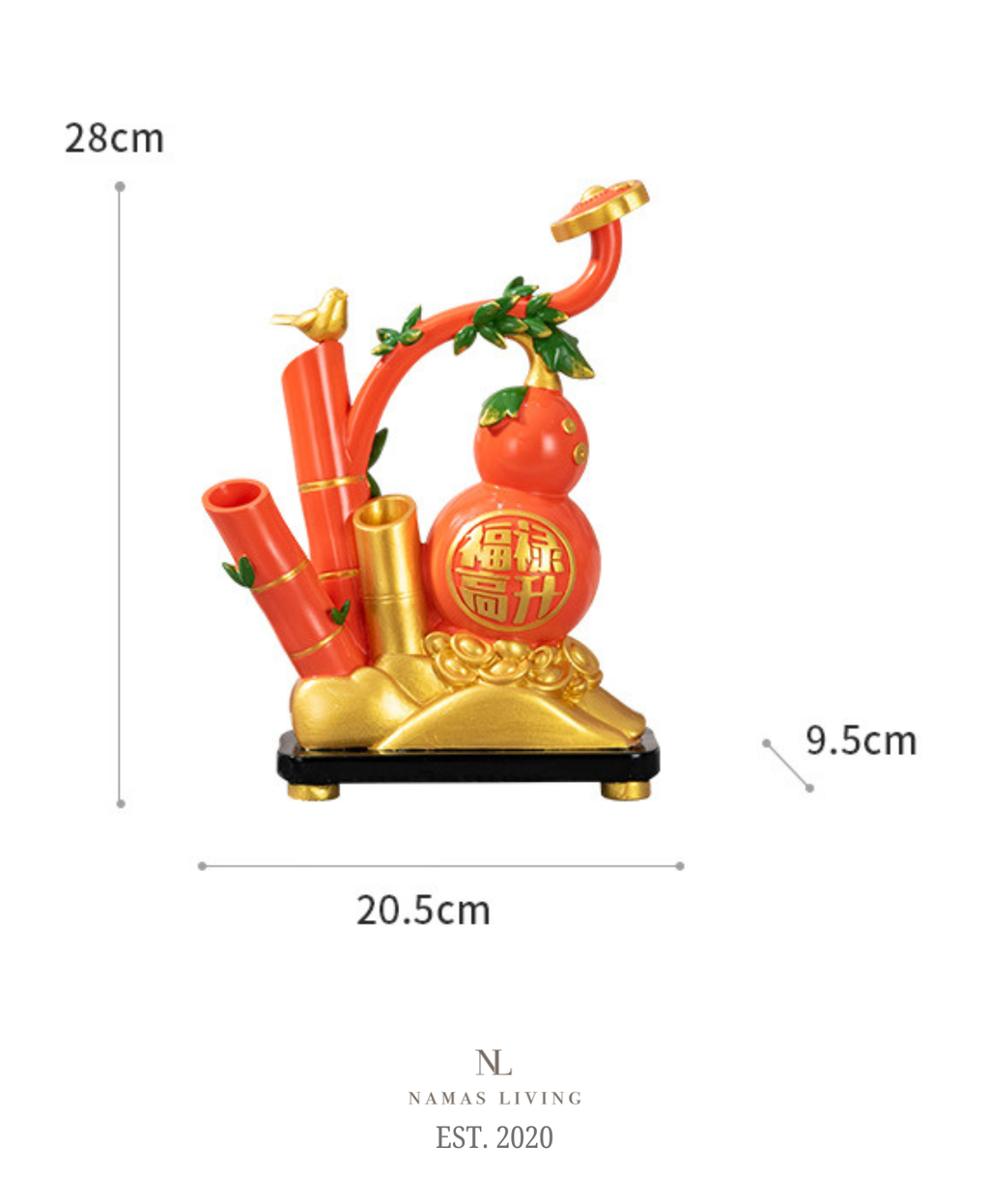 Jinbao Bamboo & Gourd Decorative Display