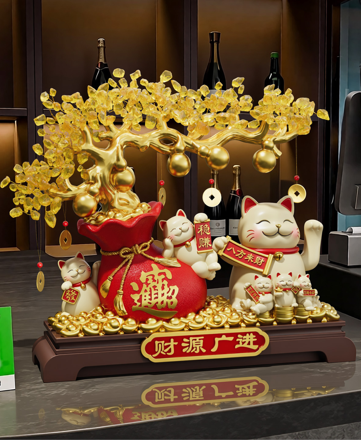 Lucky Cat Prosperity Ornament with Gift Box