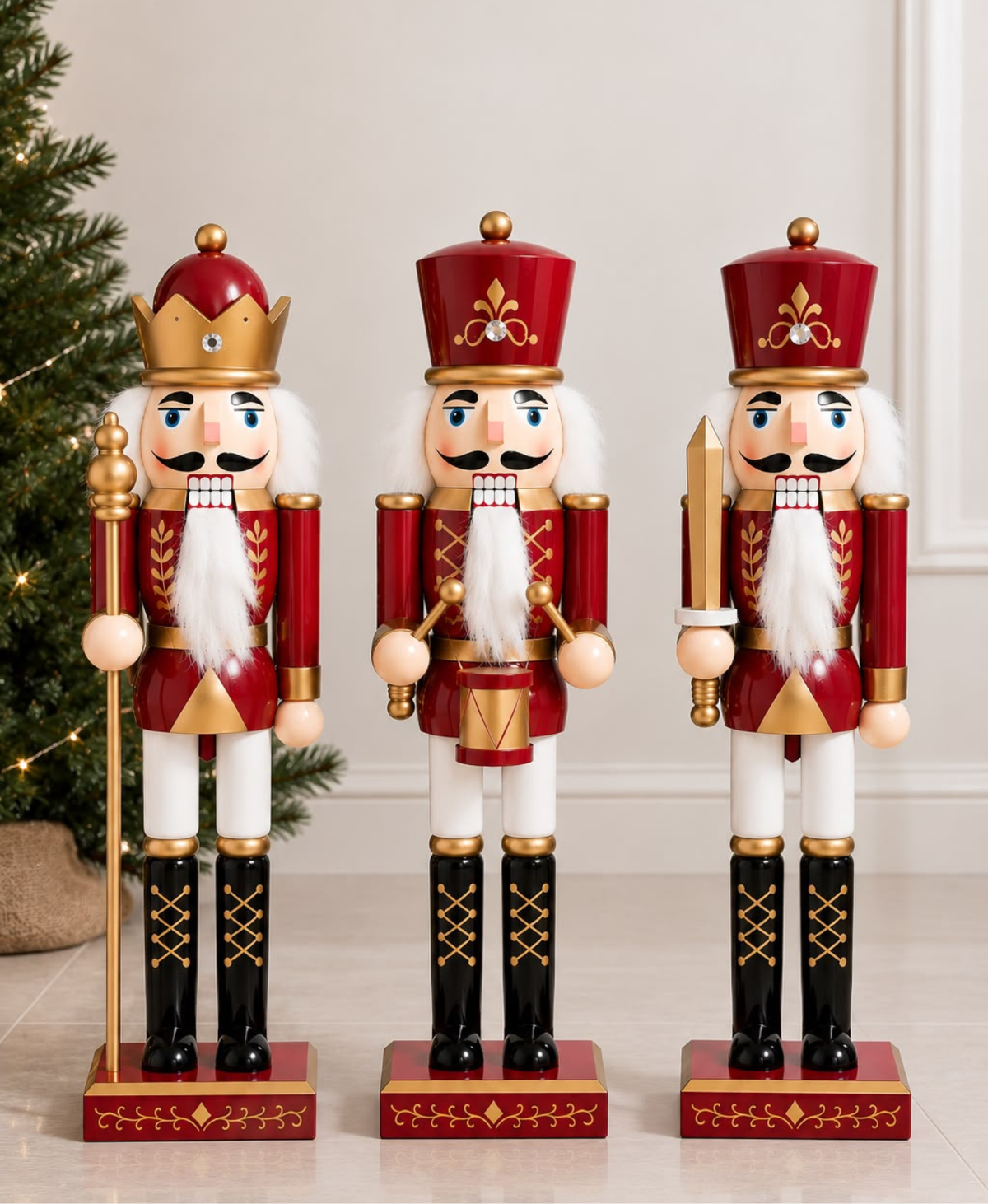 Burgundy & Gold Nutcracker - 60 cm