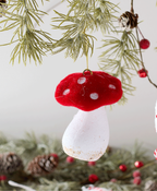 Red Swirl Christmas Ornament Set