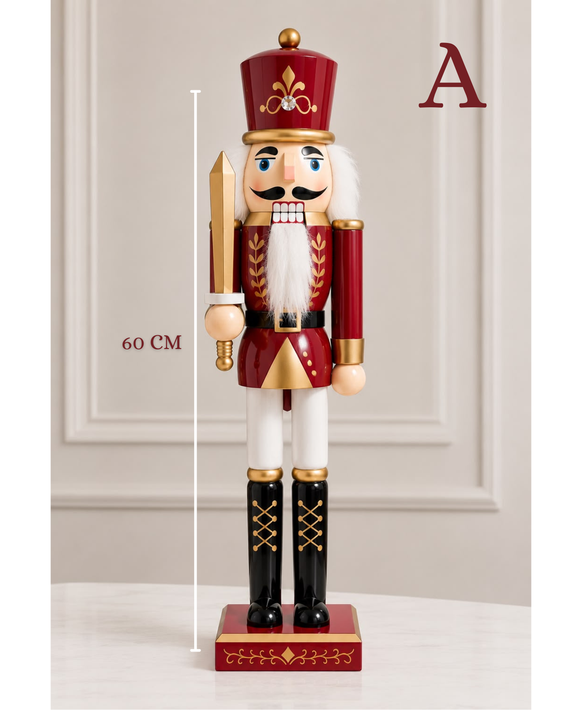Burgundy & Gold Nutcracker - 60 cm