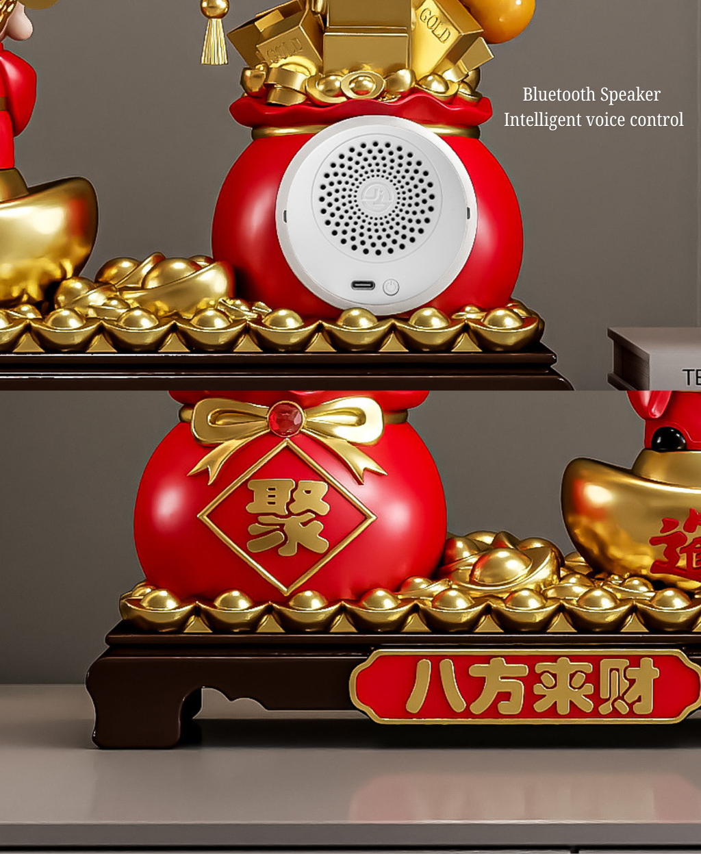 Golden Wealth Tree Bluetooth Speaker & Voice Assistant