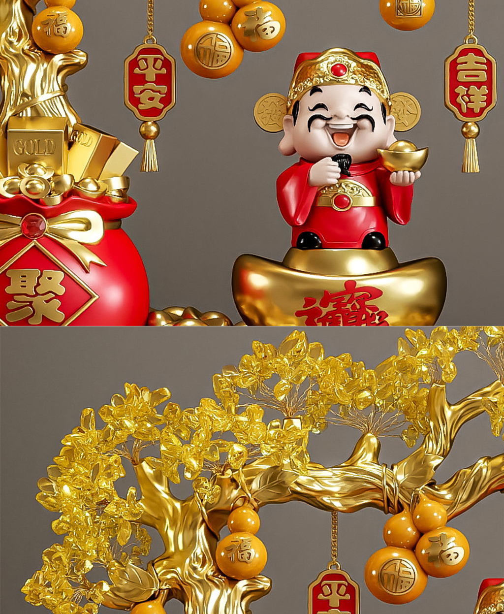 Golden Wealth Tree Bluetooth Speaker & Voice Assistant