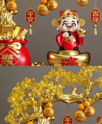 Golden Wealth Tree Bluetooth Speaker & Voice Assistant