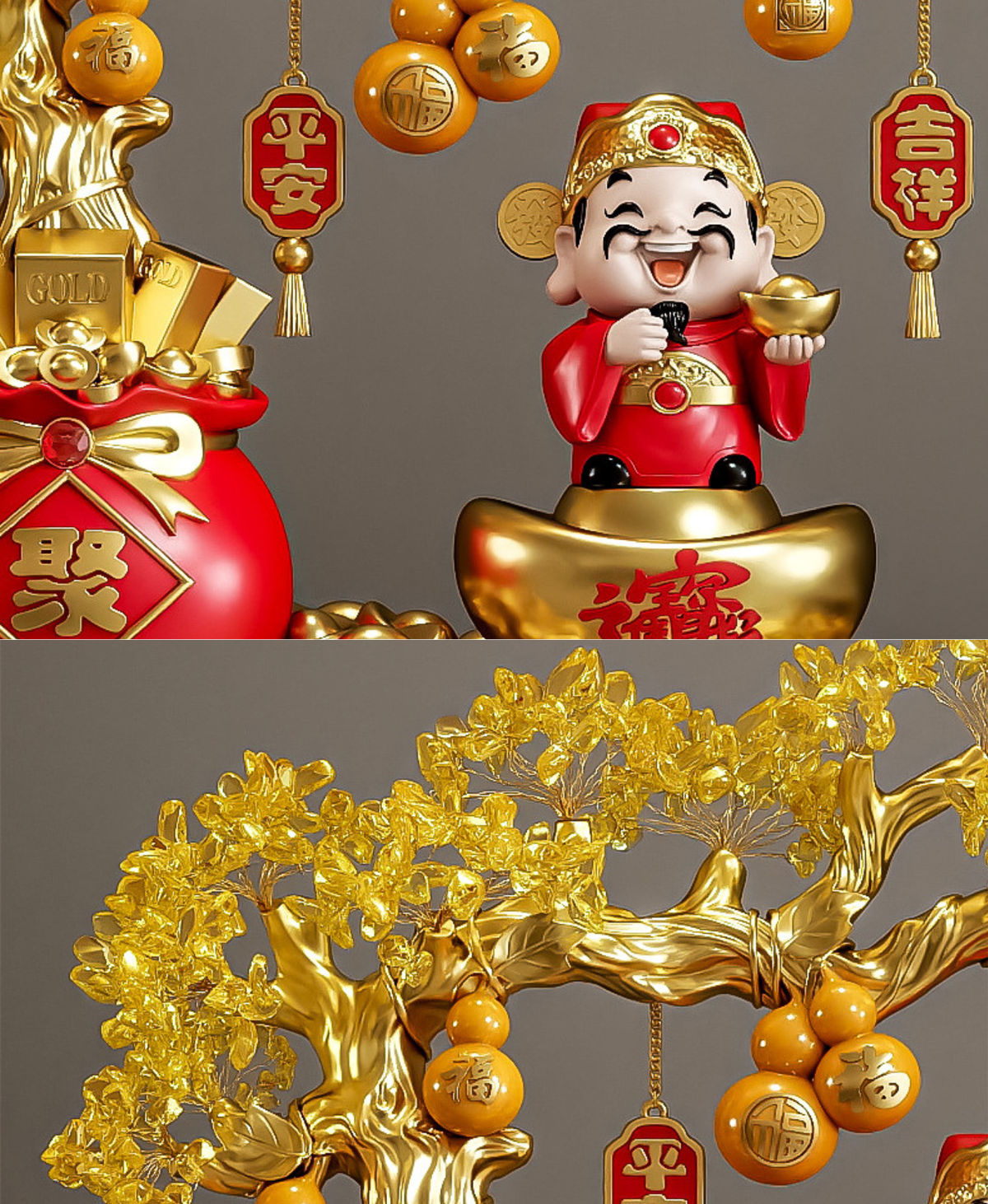 Golden Wealth Tree Bluetooth Speaker & Voice Assistant