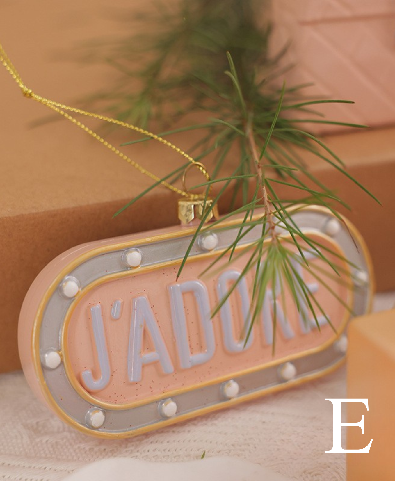 Pastel Pink Christmas Ornament