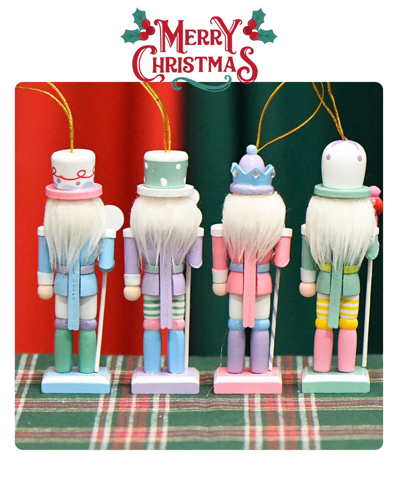 Pastel Macaroon Candy Nutcrackers Set