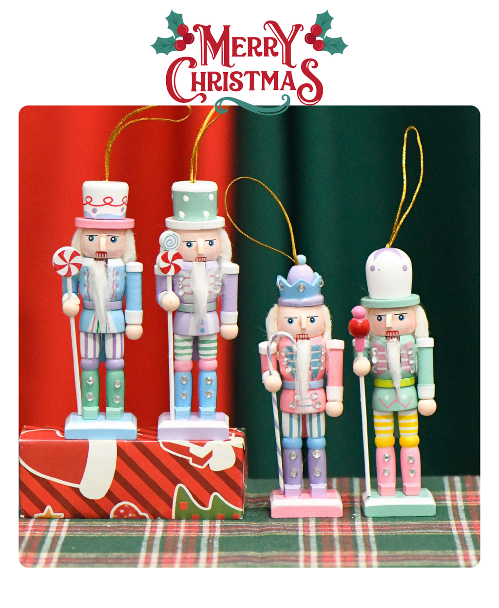 Pastel Macaroon Candy Nutcrackers Set