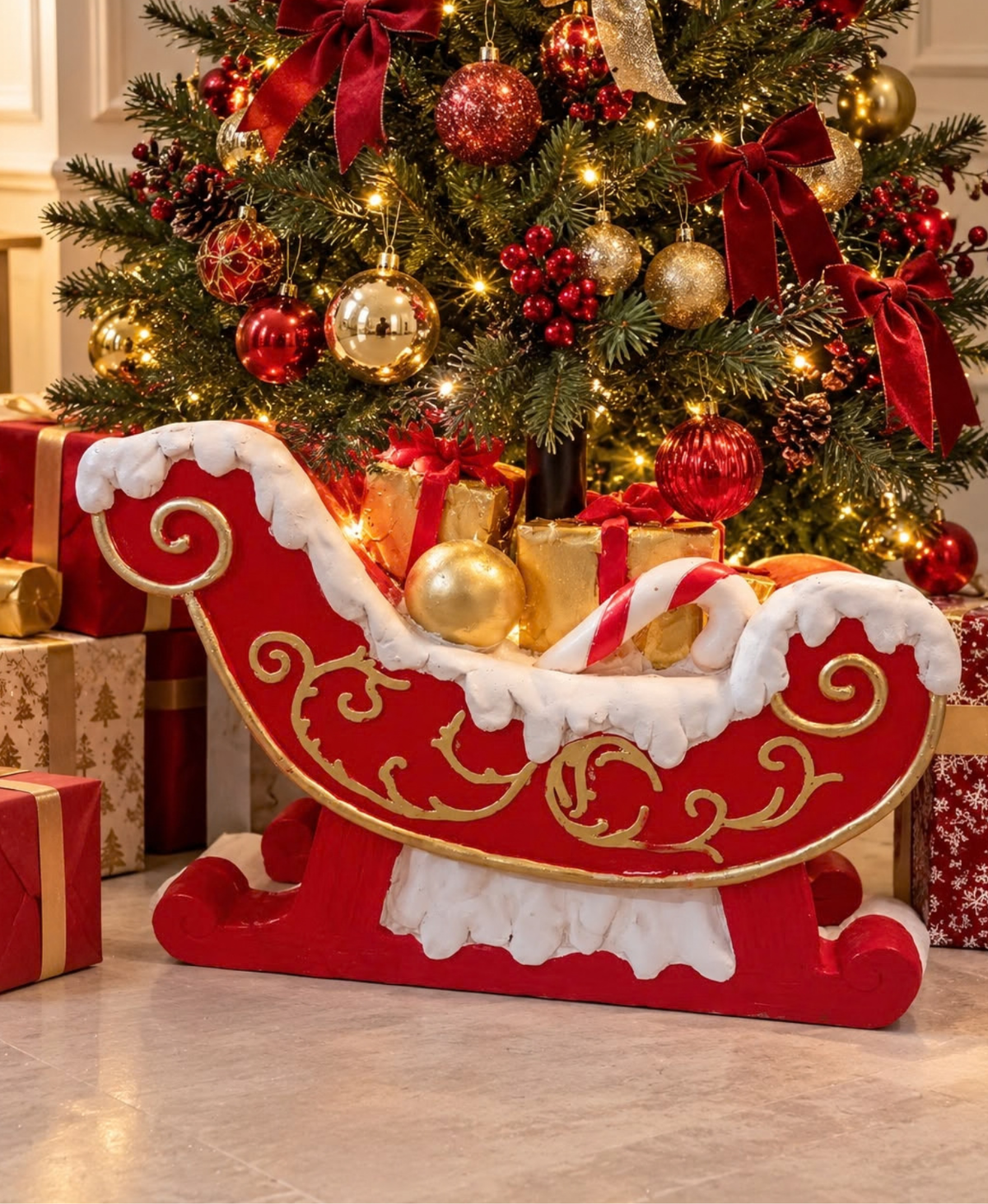 Festive Sleigh Christmas Tree Stand
