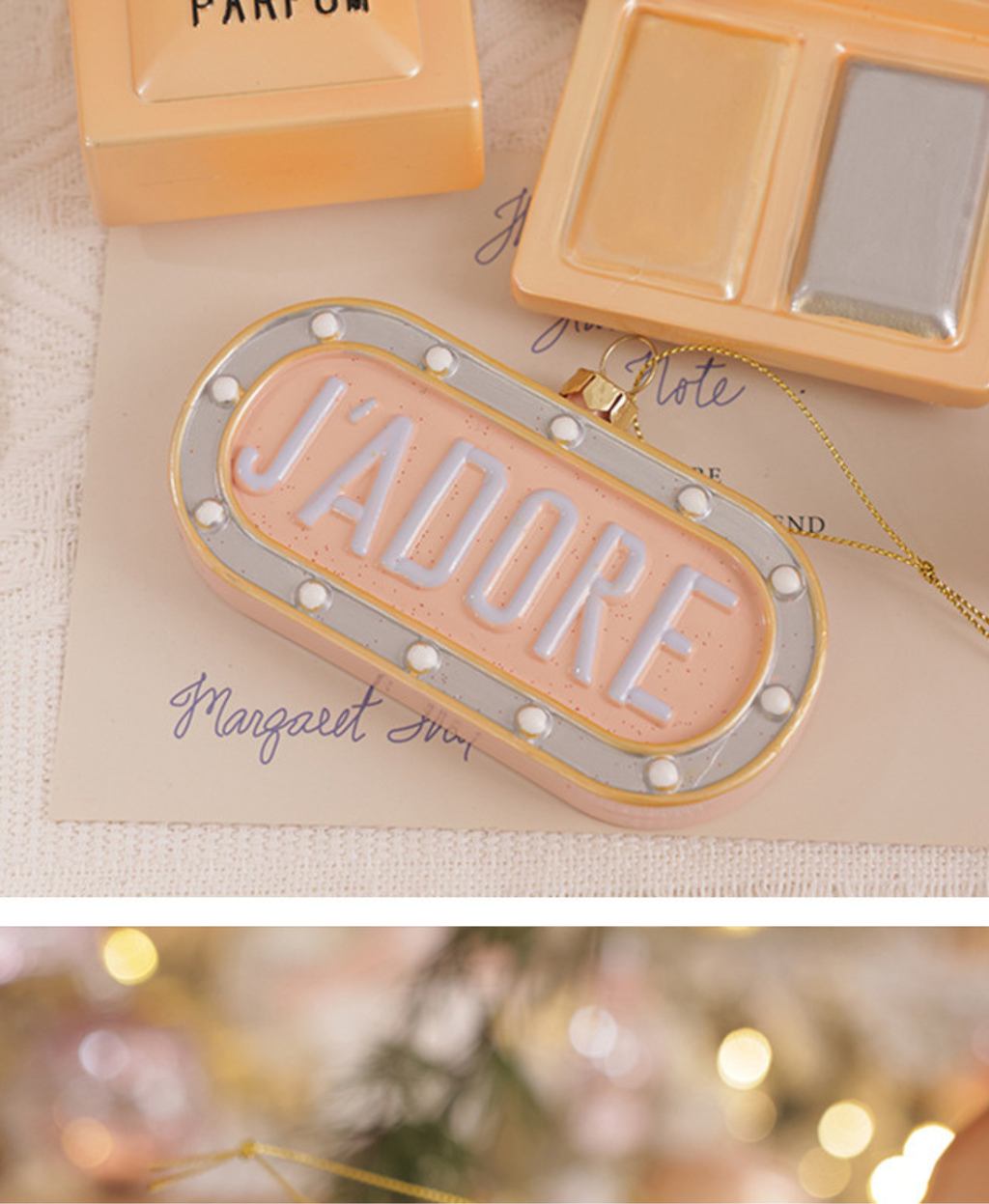 Pastel Pink Christmas Ornament