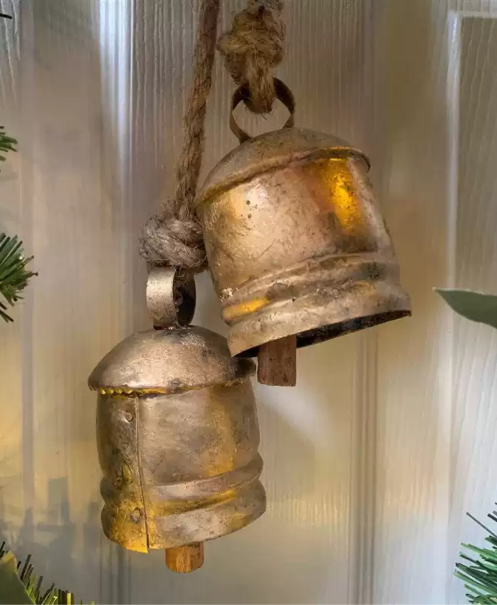 Bell & Bow Wreath with LED Light