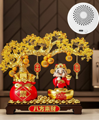 Golden Wealth Tree Bluetooth Speaker & Voice Assistant