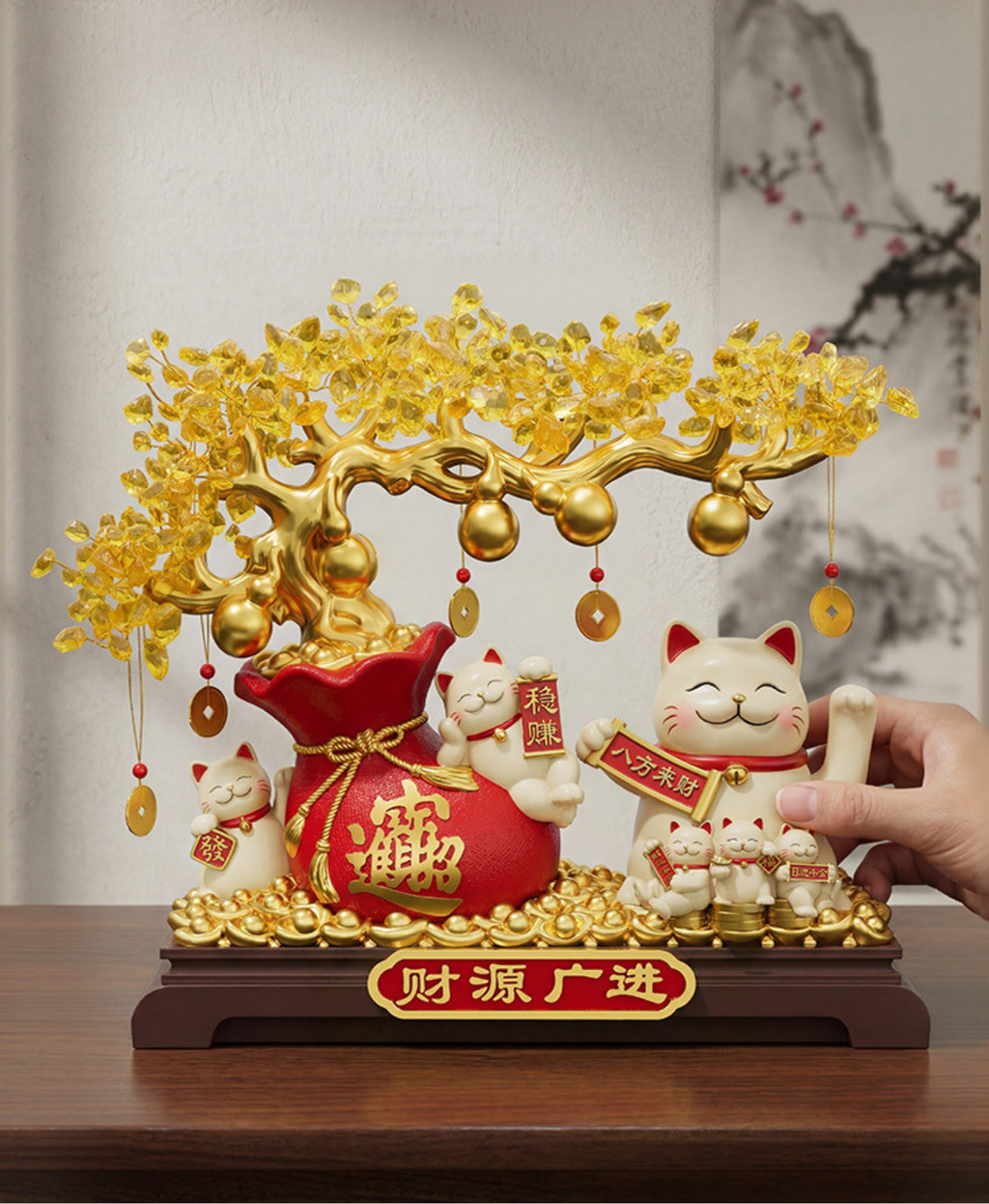 Lucky Cat Prosperity Ornament with Gift Box