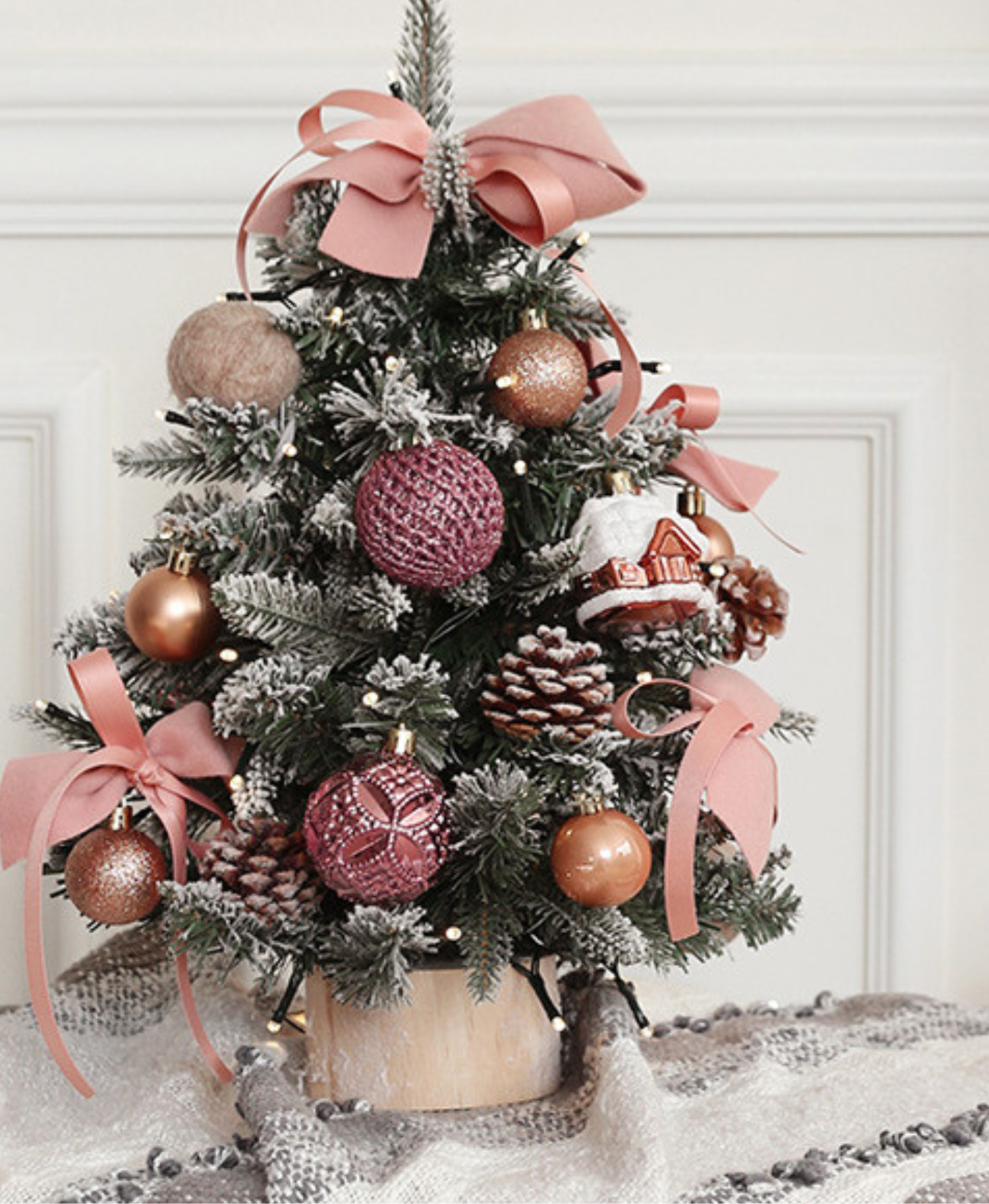 Peach Mini Christmas Tree