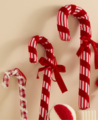 Christmas Checkered Candy Cane Bow Ornament