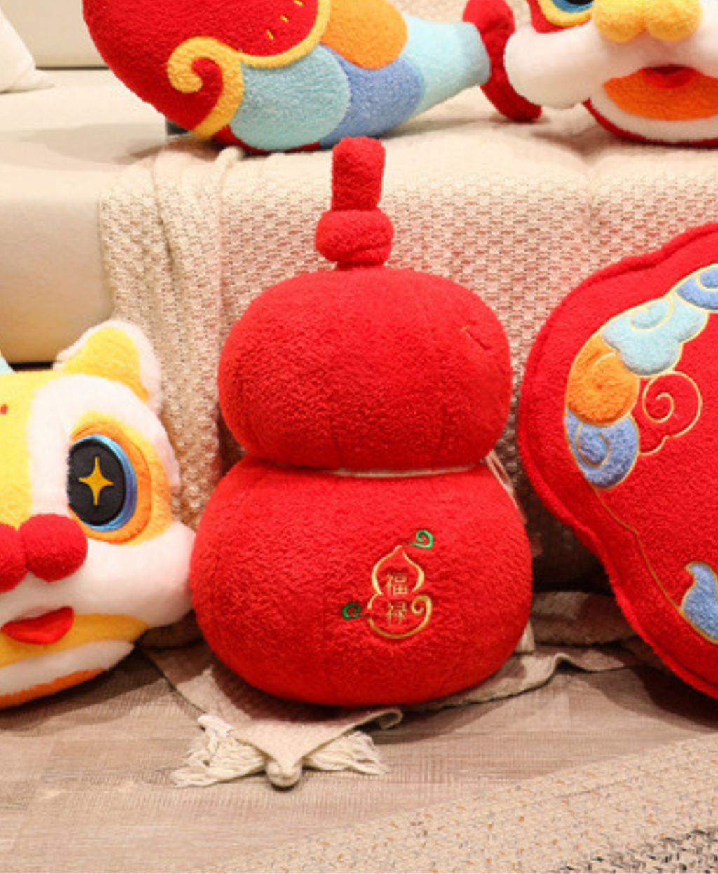 Prosperity Gourd Decorative Pillow