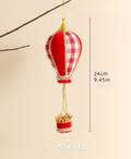 Red & White Hot Air Balloon Ornament