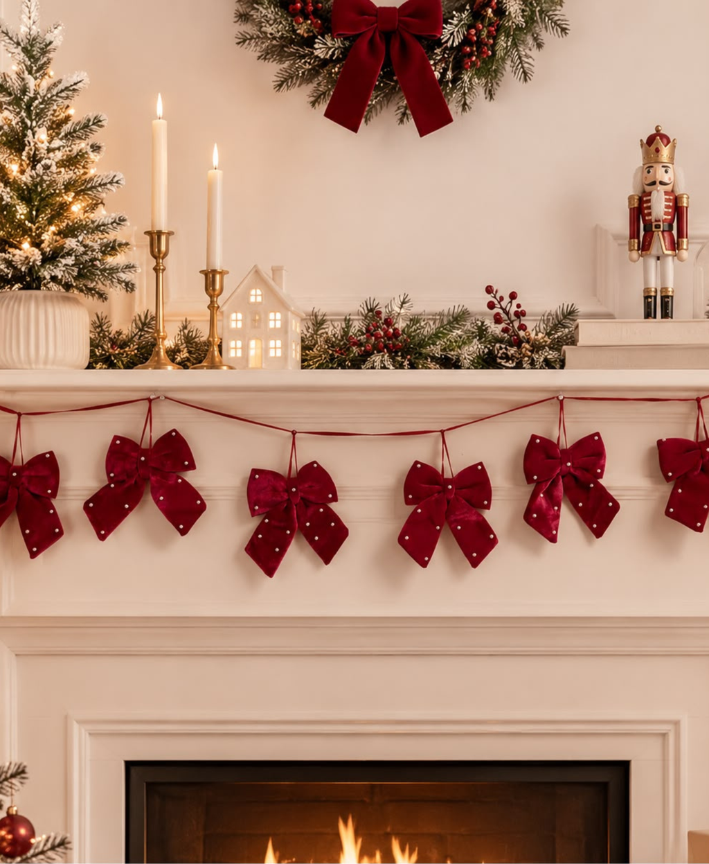 Red Velvet Pearl Garland