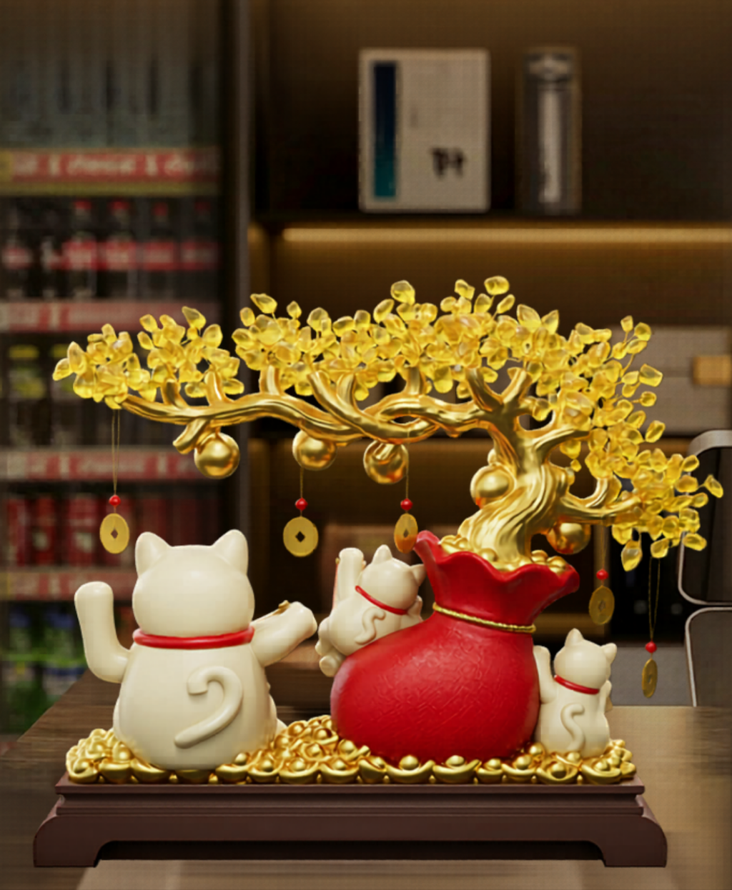 Lucky Cat Prosperity Ornament with Gift Box