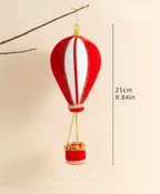 Red & White Hot Air Balloon Ornament