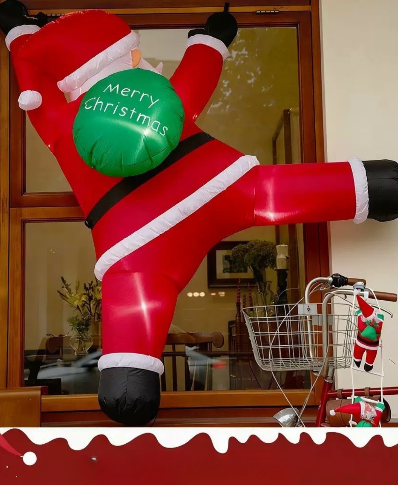 Inflatable Giant Santa Climbing Decoration