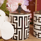 GIFTING INSPIRATION - Black and White Labyrinth Ceramic Storage Jar