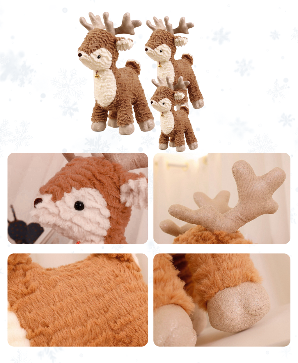 Holiday Bell Reindeer Plush Decor
