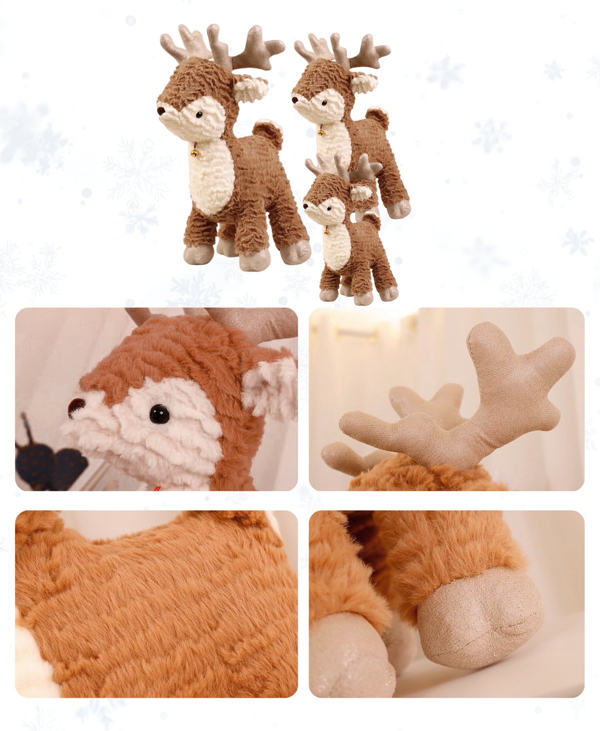 Holiday Bell Reindeer Plush Decor