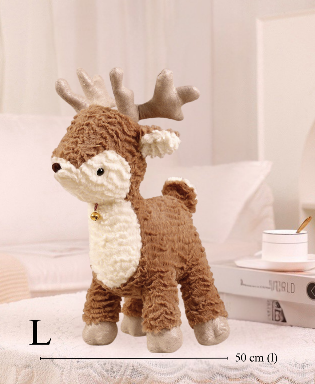 Holiday Bell Reindeer Plush Decor