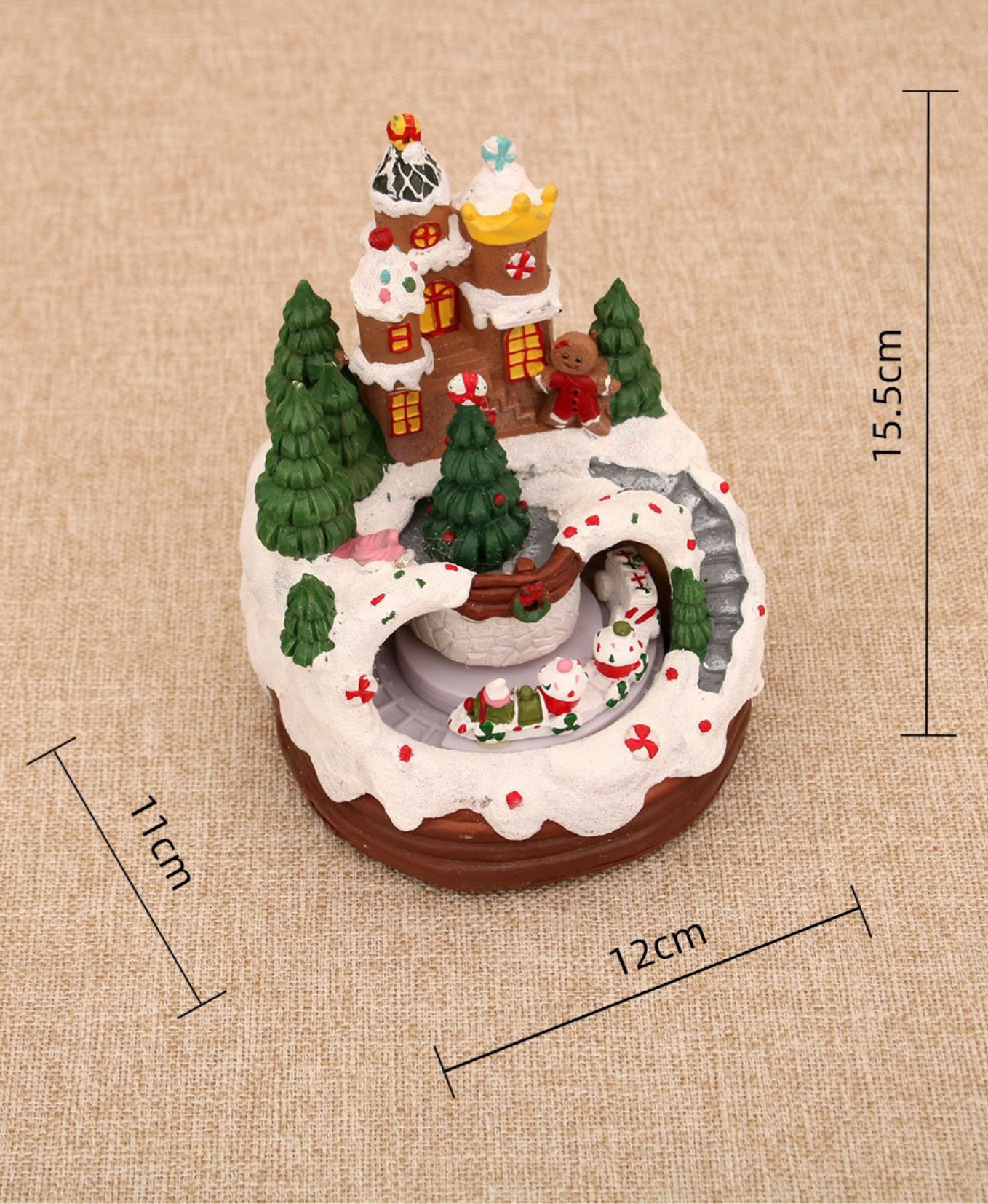 Rotating Gingerbread Light-Up Music Box