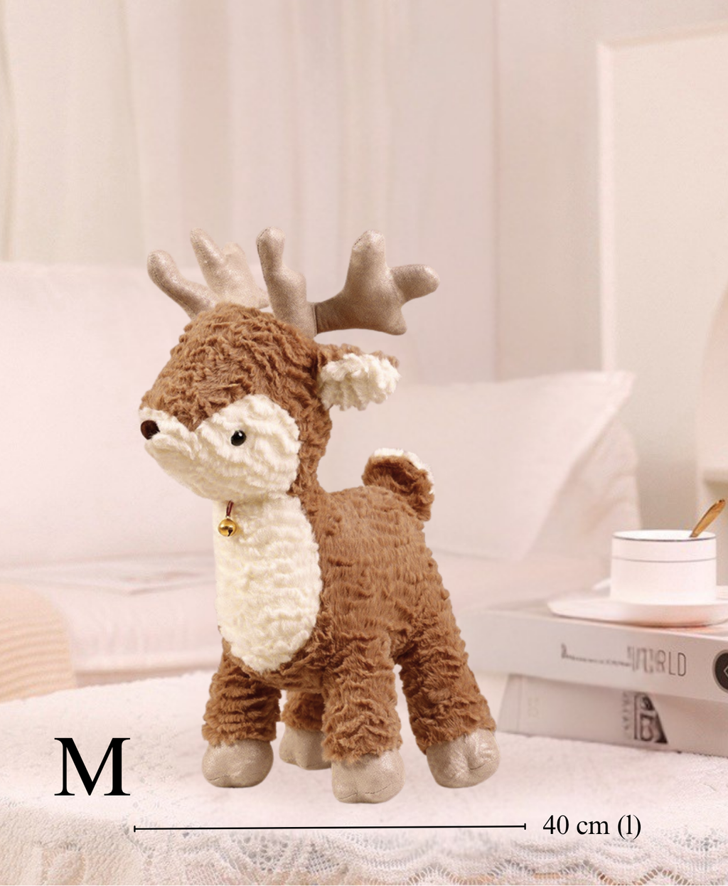 Holiday Bell Reindeer Plush Decor
