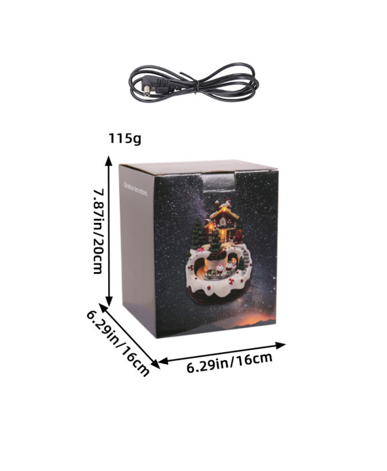 Rotating Gingerbread Light-Up Music Box