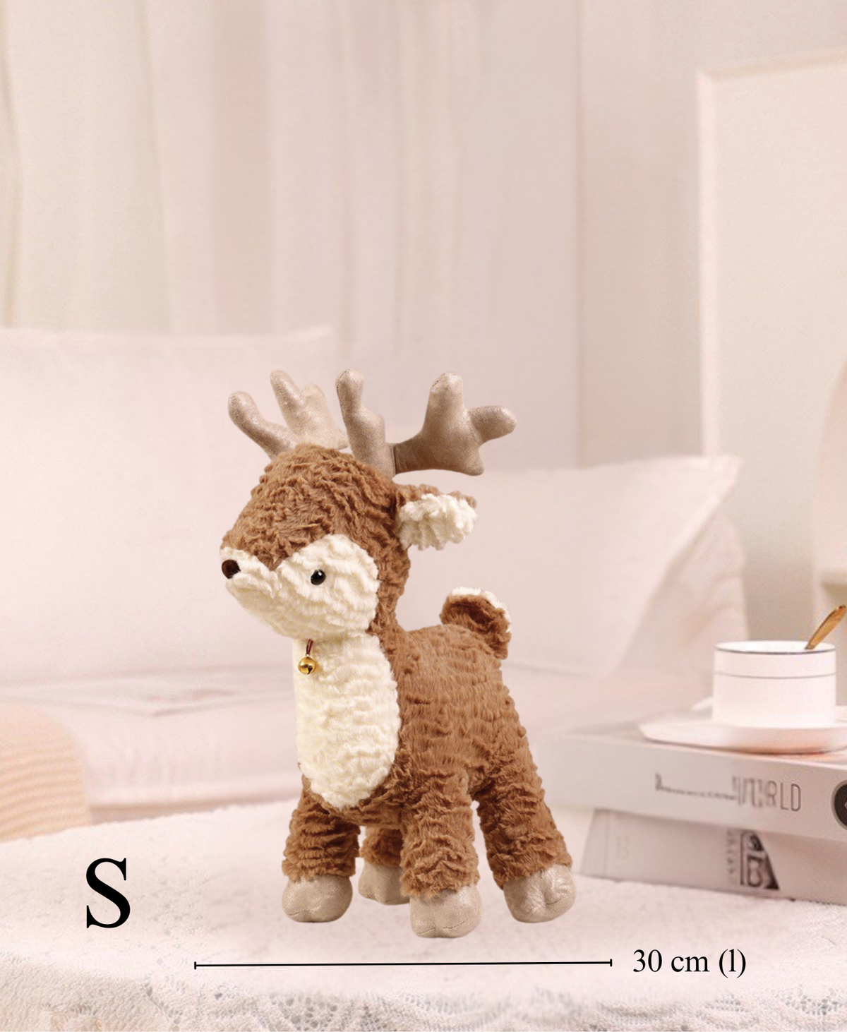 Holiday Bell Reindeer Plush Decor