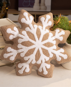 Octagonal Snowflake Sofa Pillow – Light Brown