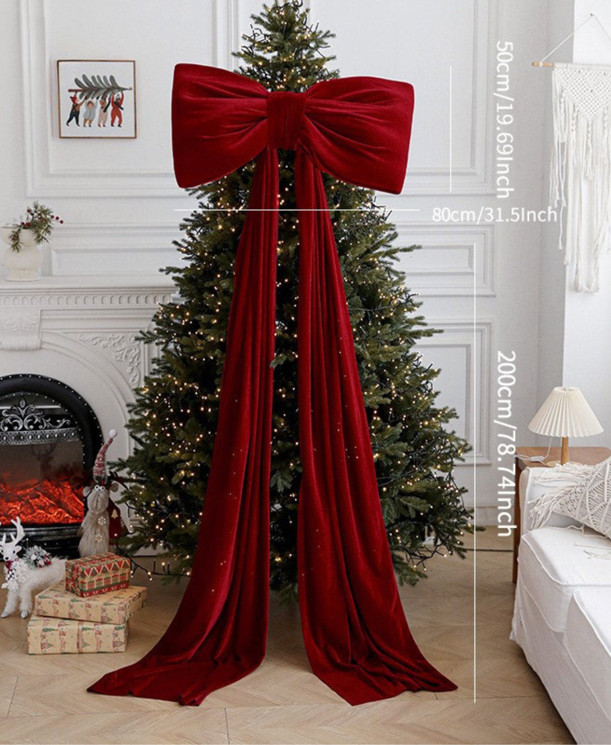 Luxury Velvet Cascade Christmas Bow
