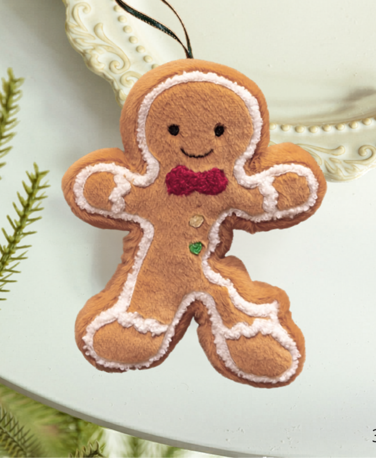 Gingerbread Bow Tie Hanging Ornament