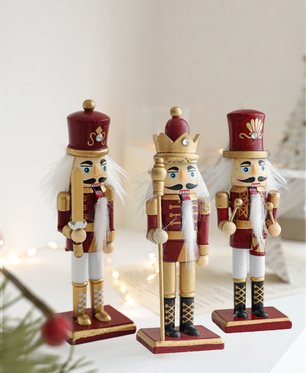 Burgundy & Gold Nutcracker - 15 cm