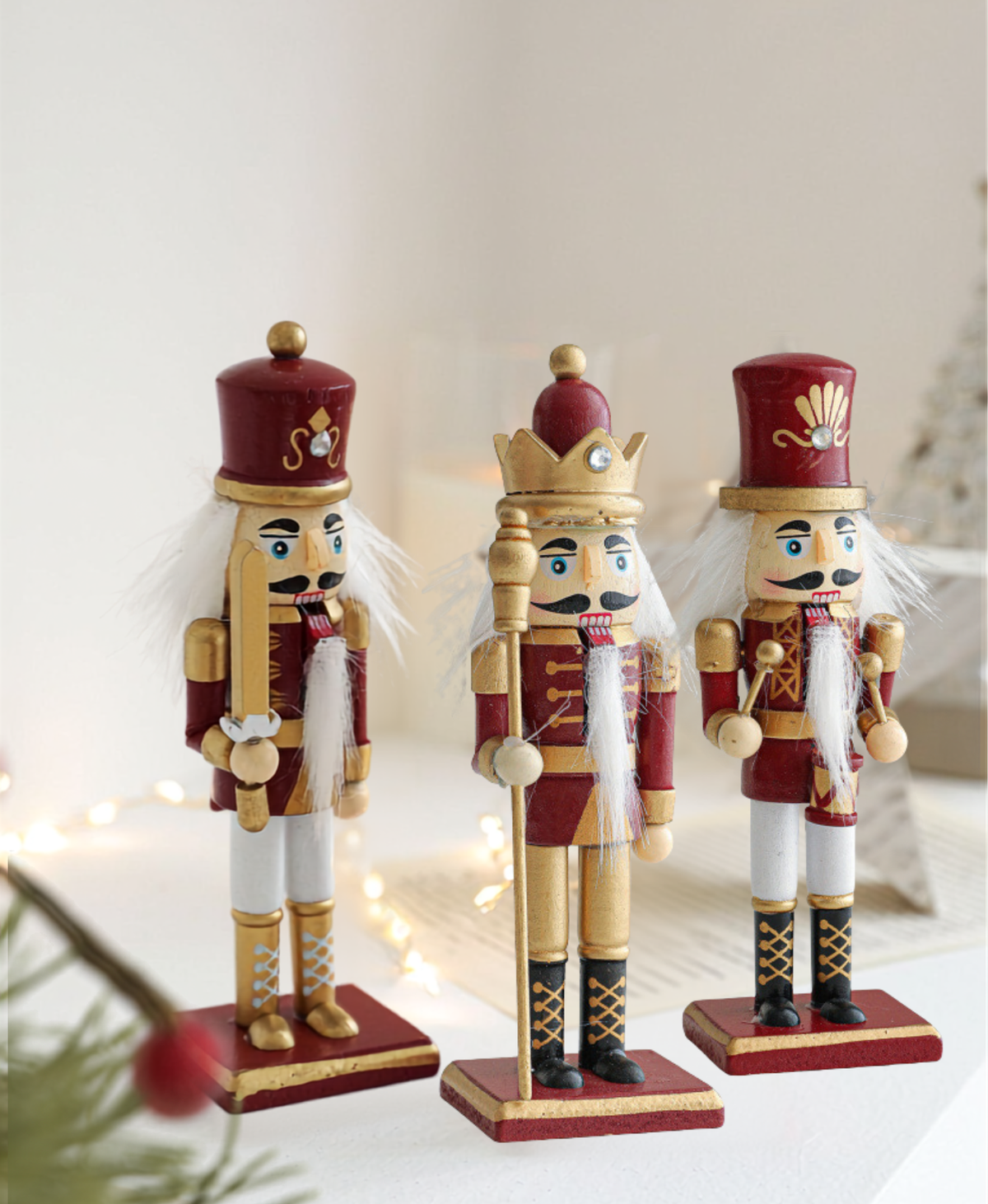 Burgundy & Gold Nutcracker - 15 cm