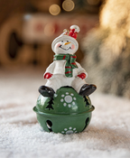 Santa & Snowman Festive Bell Ornament