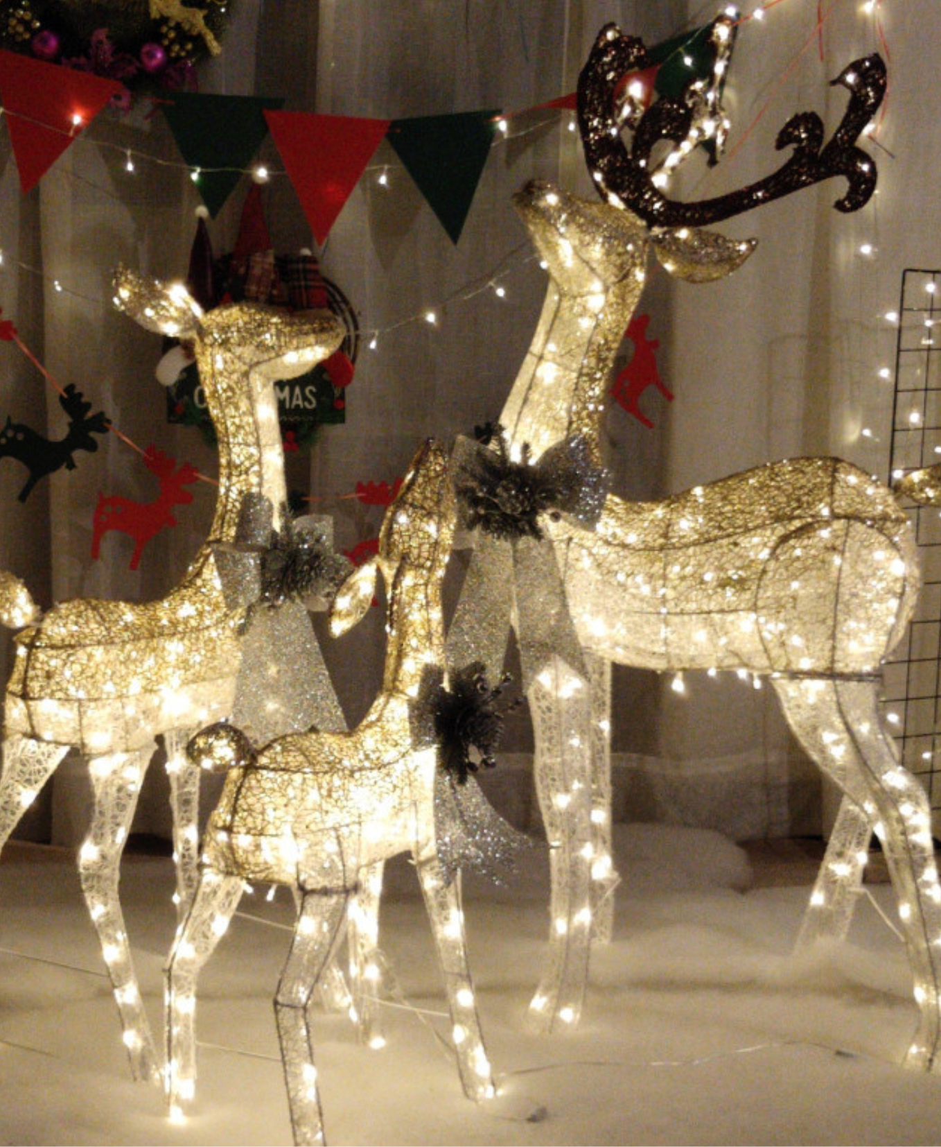Luminous Sparkling LED Reindeer Set